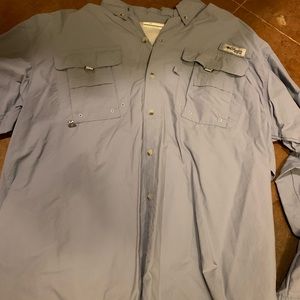 Blue Long Sleeve Fishing Shirt